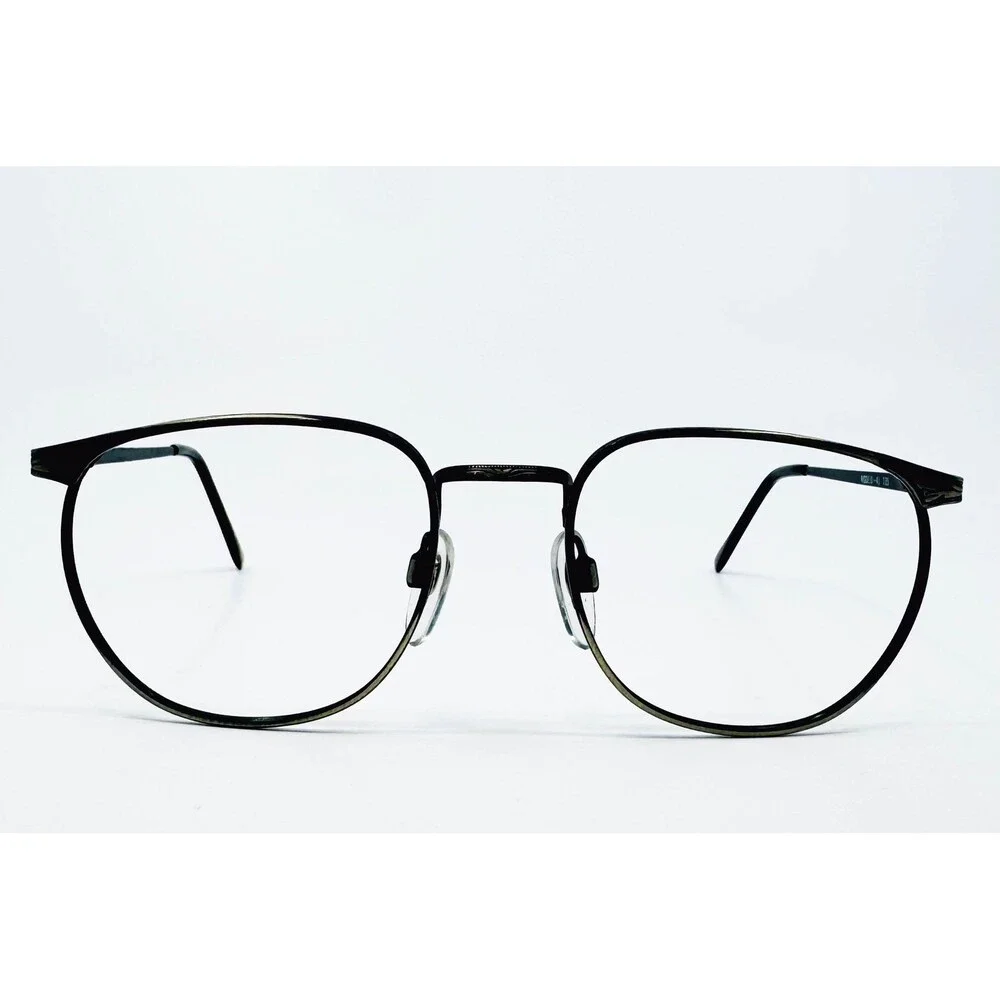 Rodeo Eyeglasses Frames Mens Black Metal Round RODEO-41 135 44826